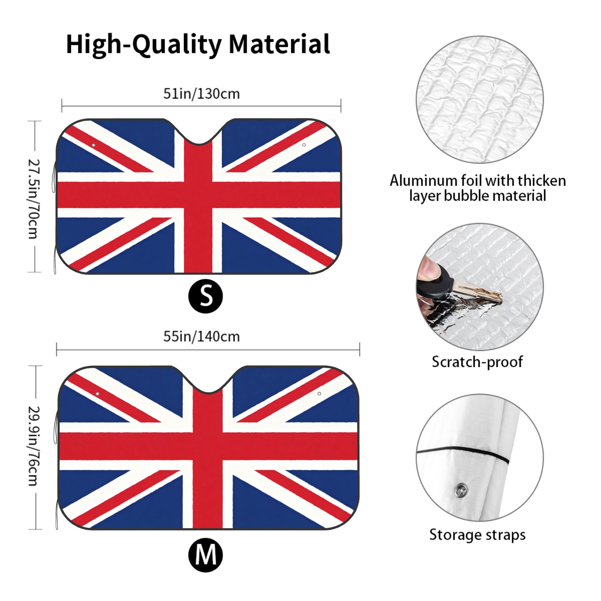 UK Flag Car Windshield Sun Sha - Windshield Sun Shade 评论和价格