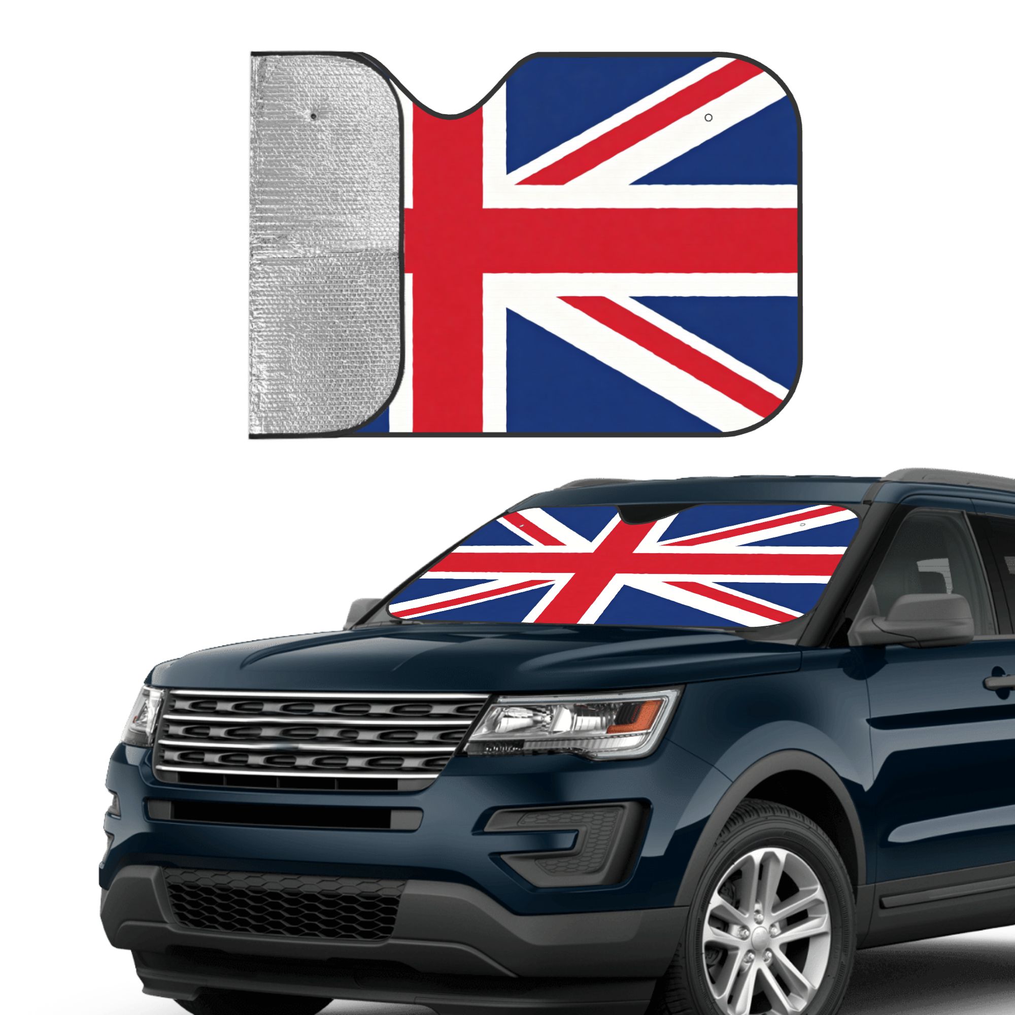 UK Flag Car Windshield Sun Sha - Windshield Sun Shade 评论和价格