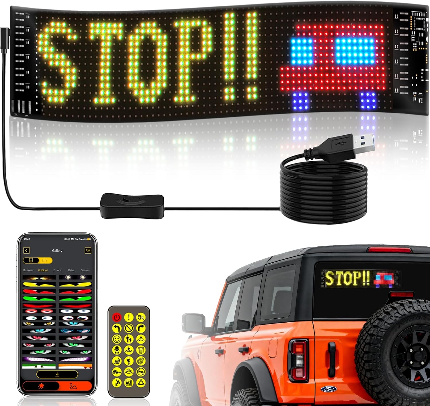 LED Car Sign Flexible LED Matr - Car Led Light 评论和价格