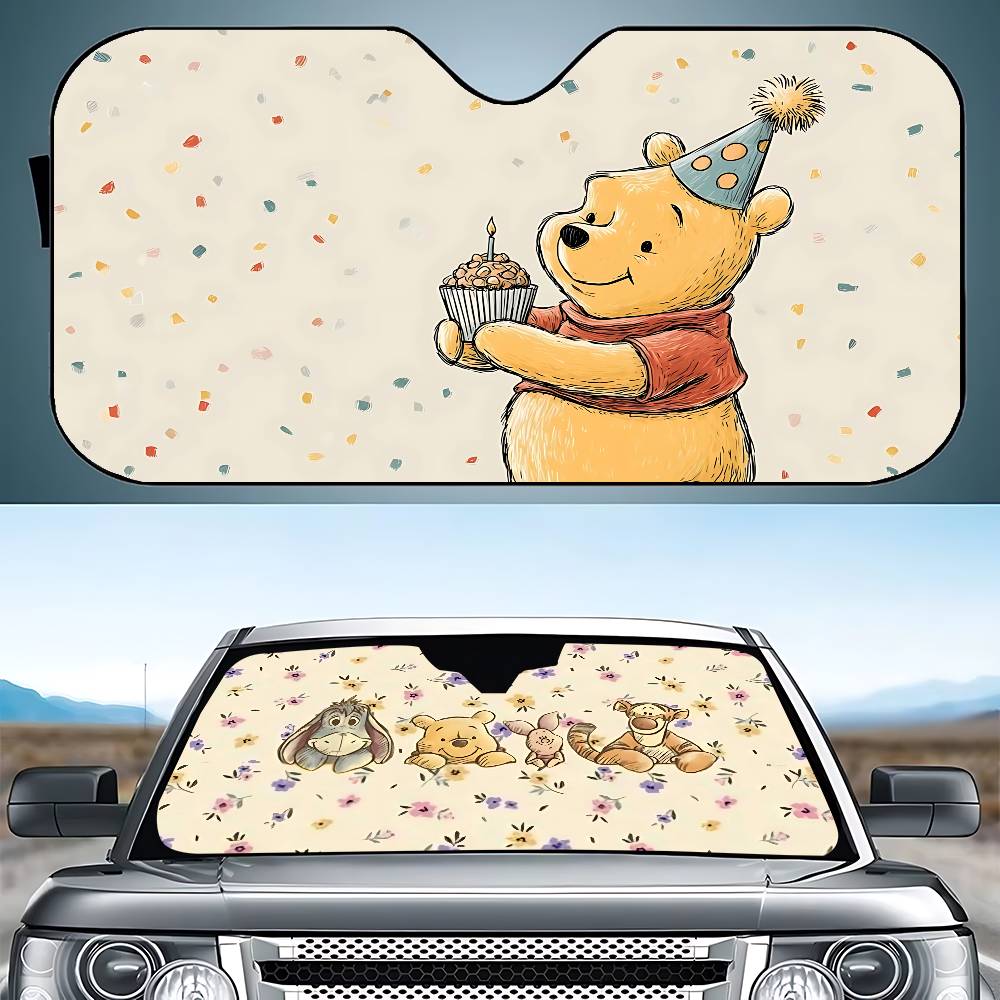 Cute W-Winnie The P-Pooh-S Kaw - Windshield Sun Shade 评论和价格