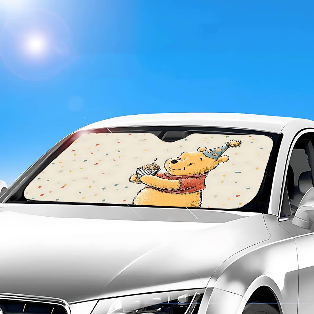 Cute W-Winnie The P-Pooh-S Kaw - Windshield Sun Shade 评论和价格